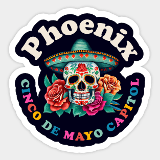 Phoenix Cinco de Mayo 2023 Sugar Skull Arizona Sticker